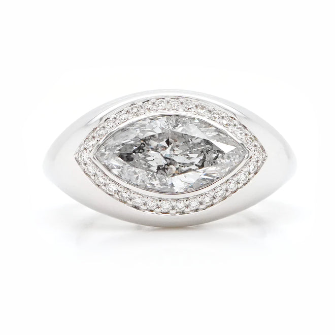 2.11 cts Marquise White Diamond Ring