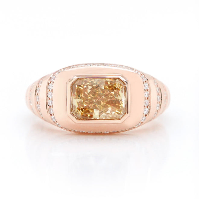 1.55 cts Fancy Brown Radiant Diamond Ring