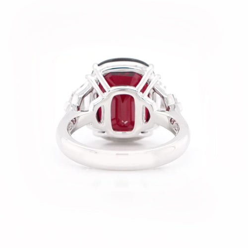 10.13 cts Cushion Ruby with Diamond Ring (ENQUIRE)
