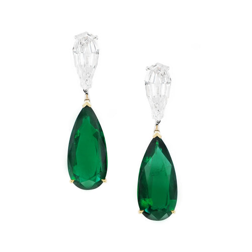 4.654 / 4.143 cts Emerald with Diamond Earrings (ENQUIRE)