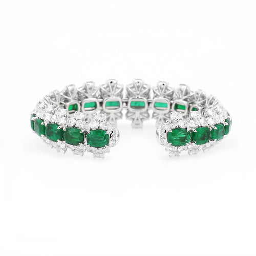 27.04 / 0.87 cts Emerald with Oval Diamond Bangle (ENQUIRE)