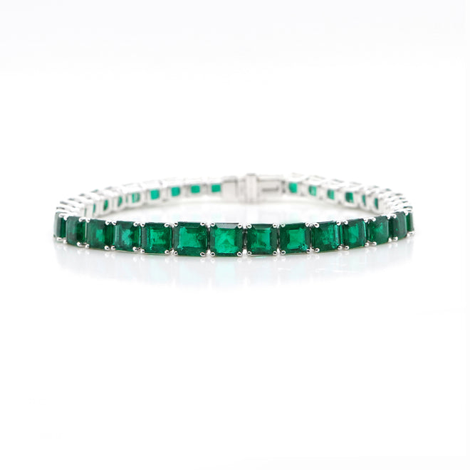  17.21 cts Emerald Tennis Bracelet