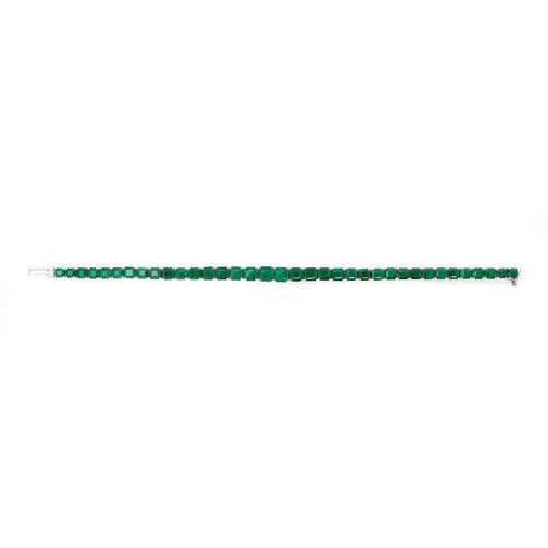 17.21 cts Octagon Emerald Tennis Bracelet