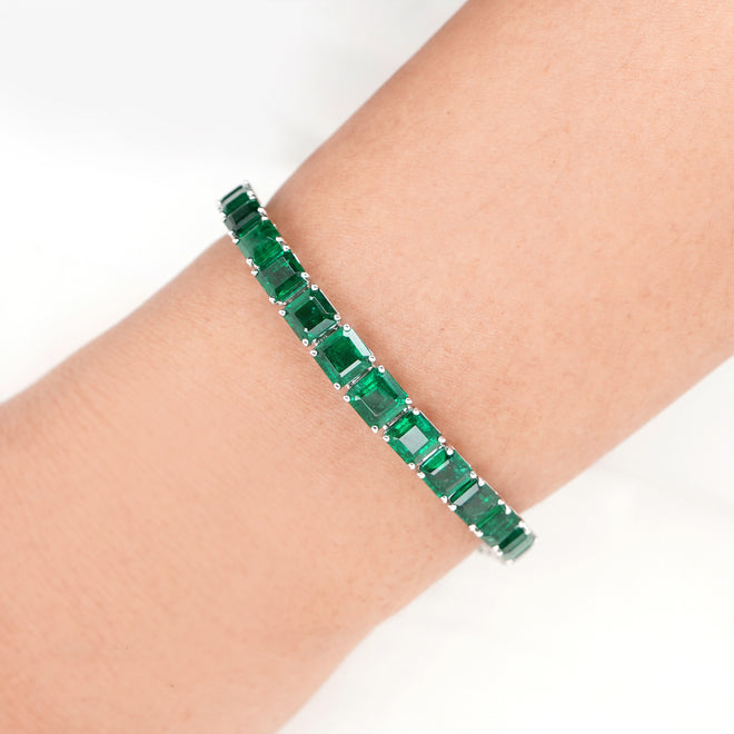  17.21 cts Emerald Tennis Bracelet