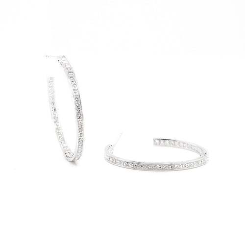  6.08 cts White Princess Diamond Eternity Hoops