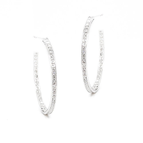  6.08 cts White Princess Diamond Eternity Hoops