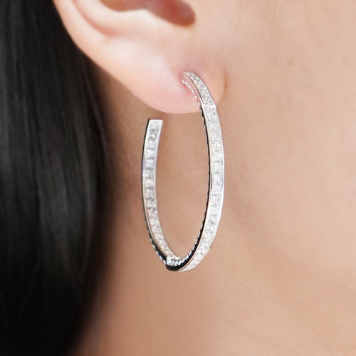  6.08 cts White Princess Diamond Eternity Hoops