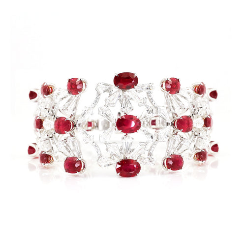 29.78 cts Burmese Ruby With Diamond Bracelet (ENQUIRE)