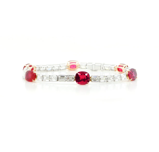 12.84 / 9.10 cts Ruby With Diamond Bracelet (ENQUIRE)