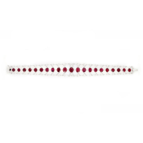 17.72 cts Unheated Burmese Ruby with Diamond Bracelet (ENQUIRE)
