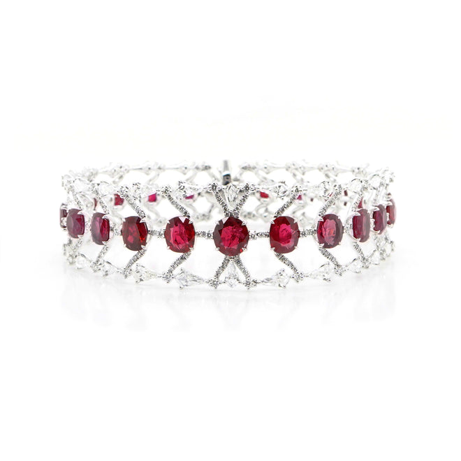 17.72 cts Unheated Burmese Ruby with Diamond Bracelet (ENQUIRE)