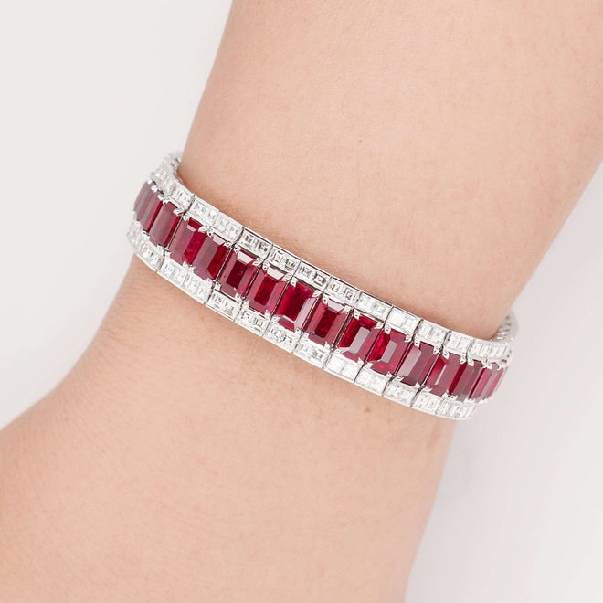 25.91 cts Ruby with Diamond Bracelet (ENQUIRE)