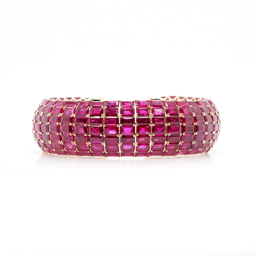 63.39 cts Octagon Ruby Unheated with  Diamond Bangle