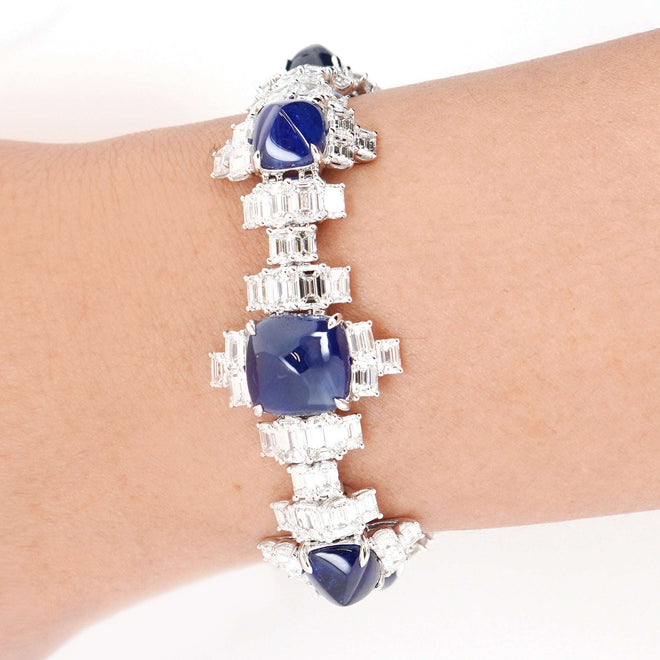 29.62 cts Blue Sapphire with Diamond Bracelet (ENQUIRE)
