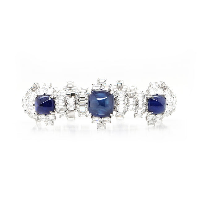 29.62 cts Blue Sapphire with Diamond Bracelet (ENQUIRE)