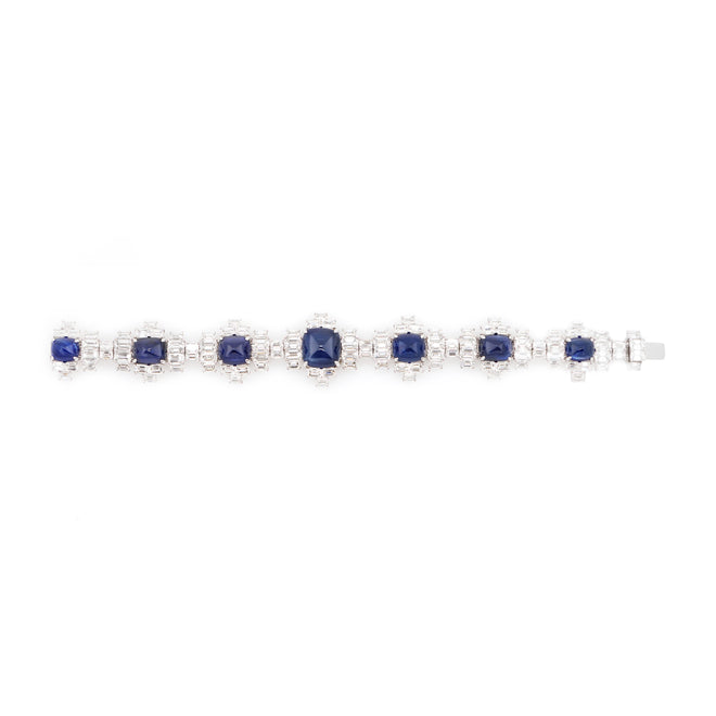 29.62 cts Blue Sapphire with Diamond Bracelet (ENQUIRE)
