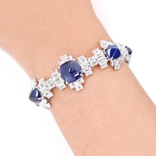 29.62 cts Blue Sapphire with Diamond Bracelet (ENQUIRE)
