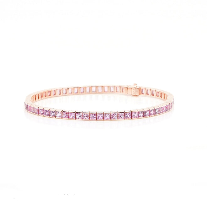 7.41 cts Fancy Pink Sapphire Tennis Bracelet