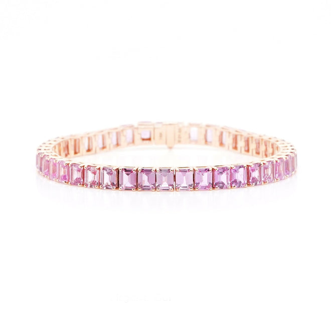 21.03 cts Fancy Pink Sapphire Tennis Bracelet
