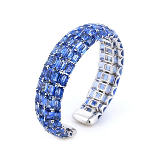 BS-24005-62.85 cts Octagon Blue Sapphire with Diamond Bracelet (ENQUIRE)