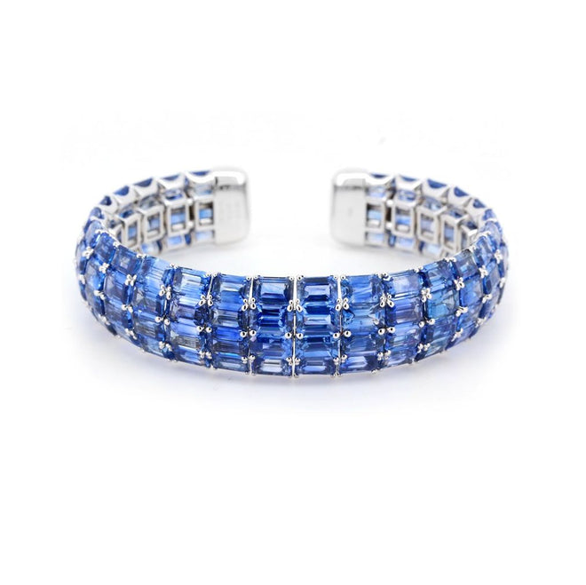 BS-24005-62.85 cts Octagon Blue Sapphire with Diamond Bracelet (ENQUIRE)