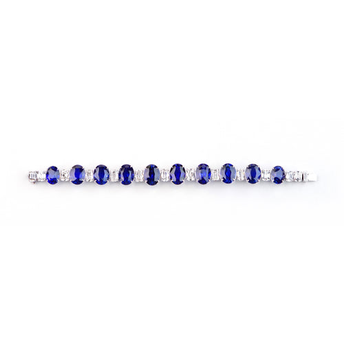 73.36 cts Blue Sapphire with Diamond Bracelet (ENQUIRE)