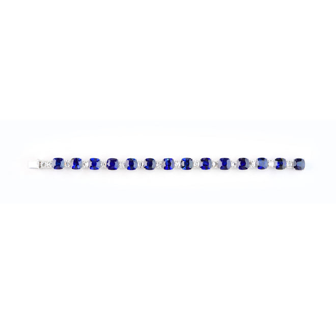 40.03 cts Blue Sapphire with Diamond Bracelet
