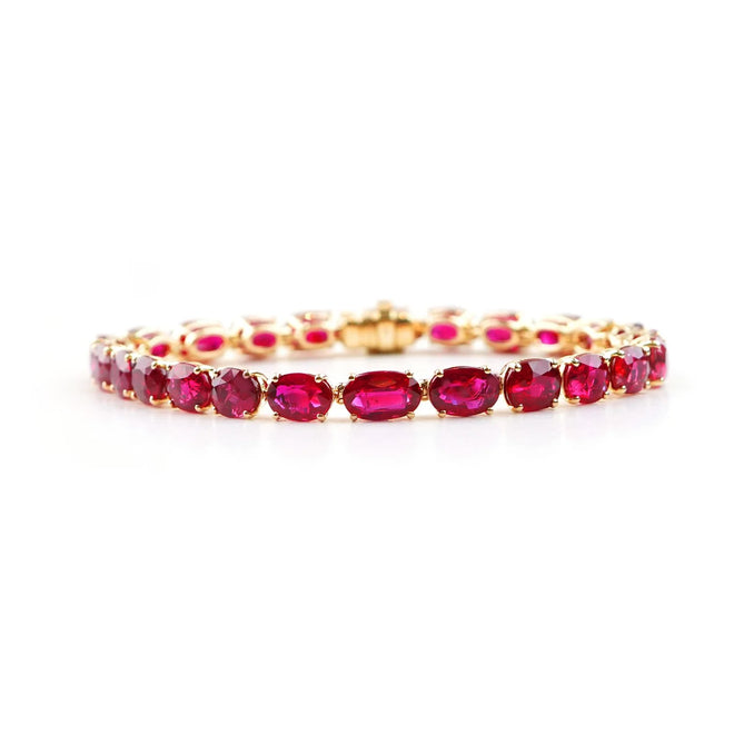 25.37 cts Oval Cushion Ruby Bracelet