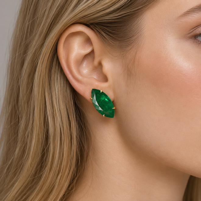 15.157 / 11.784 cts Marquise Emerald Earrings