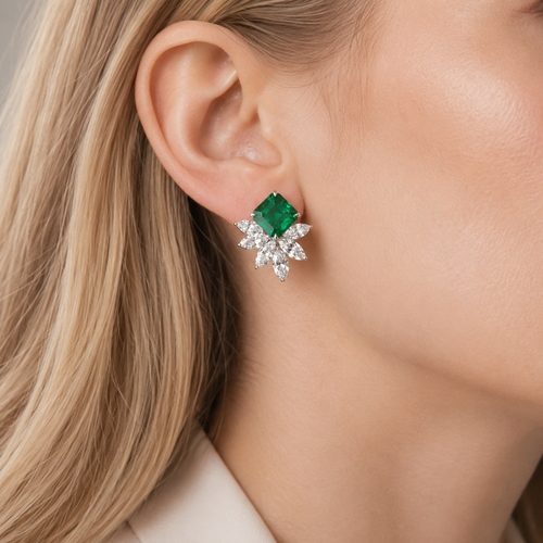 4.97 / 4.19 cts Octagon Emerald Studs ( ENQUIRE)
