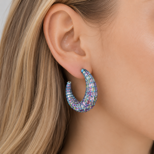 68.45 cts  Unheated Multicolor Titanium Sapphire Eternity Hoops