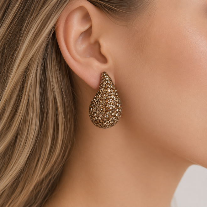 56.14 cts Fancy Brown Mixed Diamond Earrings