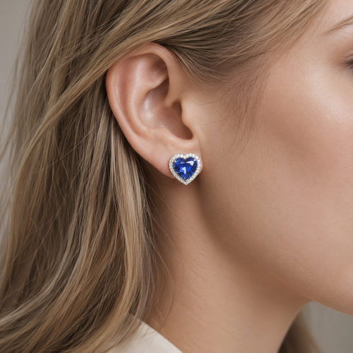 5.14 / 4.71 cts Blue Sapphire Earrings
