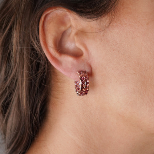 13.98 cts Sapphire Asscher Eternity Hoops