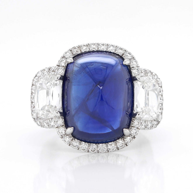 13.22 cts Blue Sapphire with Diamond Ring