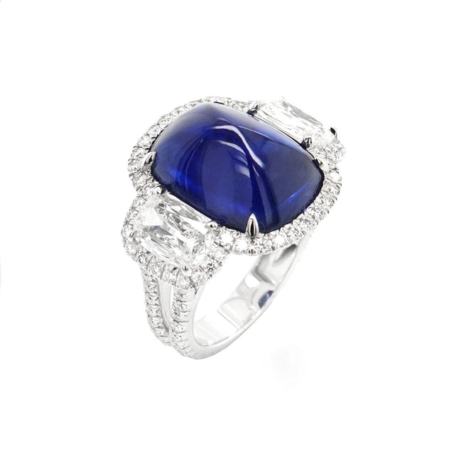.22 cts Blue Sapphire with Diamond Ring