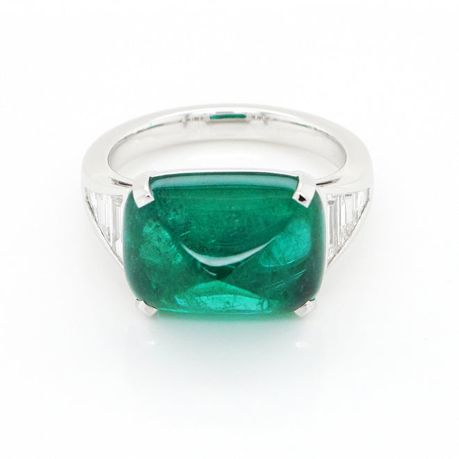  7.094 cts Emerald with Diamond Ring