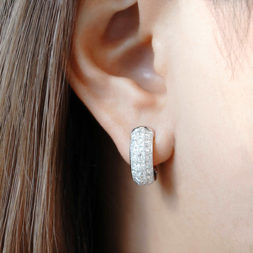 3.90 cts White Princess Diamond Earrings