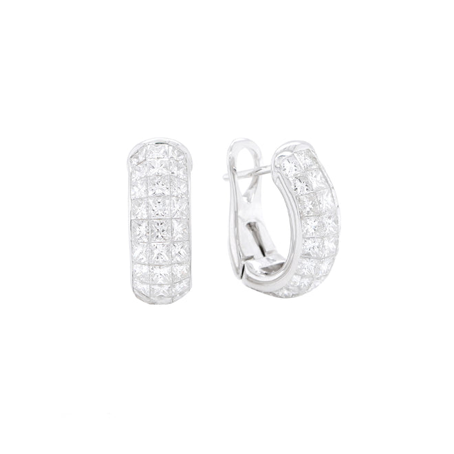 3.90 cts White Princess Diamond Earrings