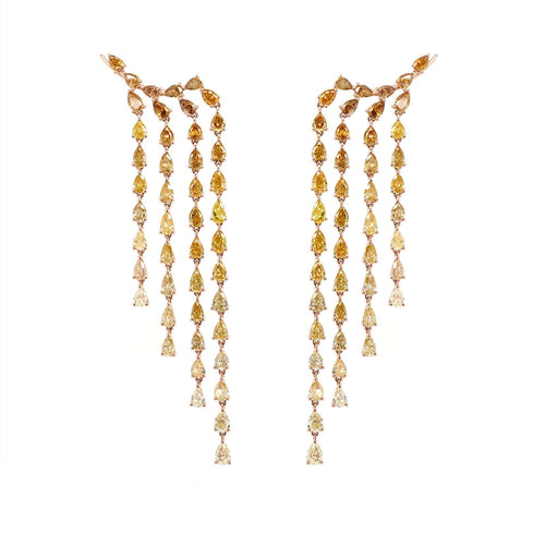 10.80 cts Pear Shape Fancy Brown Diamond Earrings