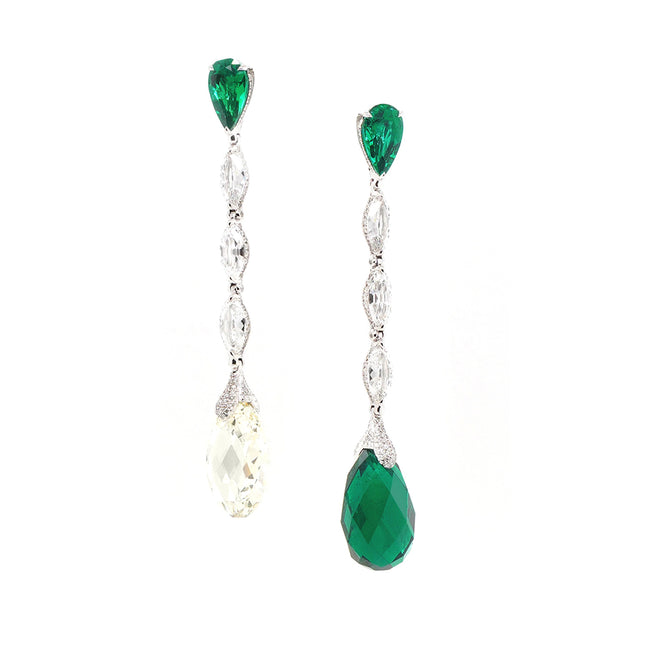  11.33 cts GRS Minor Oil Colombian Emerald with Diamond Earrings (ENQUIRE)