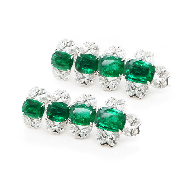 20.25 cts Minor Emerald with Diamond Earrings (ENQUIRE)