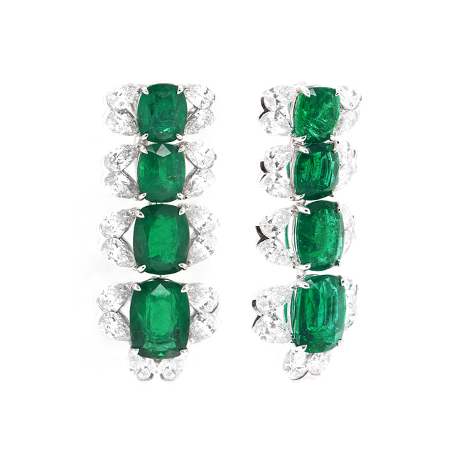 20.25 cts Minor Emerald with Diamond Earrings (ENQUIRE)