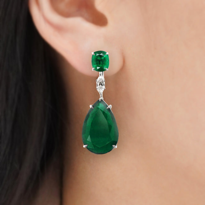 76.43 cts Emerald Earrings (ENQUIRE)