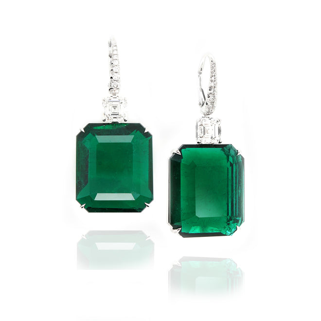 21.81 / 18.80 cts Emerald Earrings (ENQUIRE)