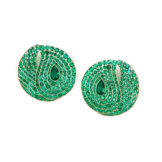 EE-25009-26.02  2.38  2.27 cts Colombian Round Emerald Earrings ( ENQUIRE)