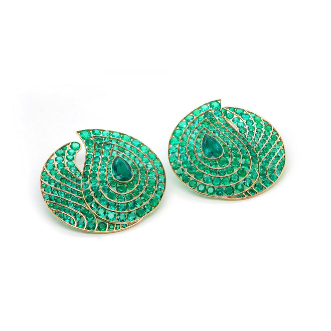 EE-25009-26.02  2.38  2.27 cts Colombian Round Emerald Earrings ( ENQUIRE)
