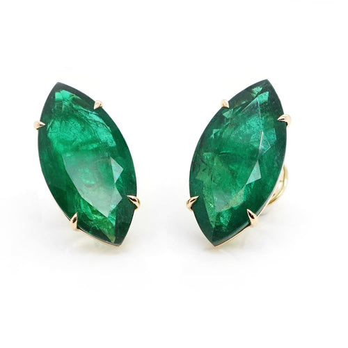 15.157 / 11.784 cts Marquise Emerald Earrings