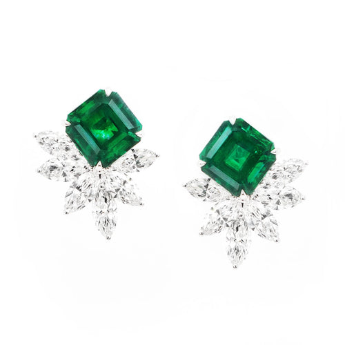 EE-25013-4.97  4.19 cts Octagon Emerald Studs ( ENQUIRE)