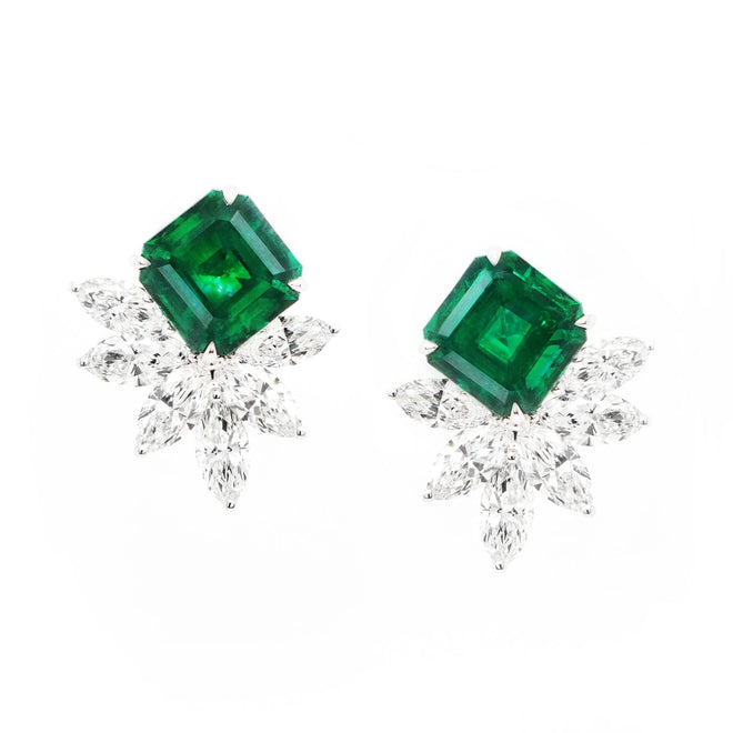 EE-25013-4.97  4.19 cts Octagon Emerald Studs ( ENQUIRE)